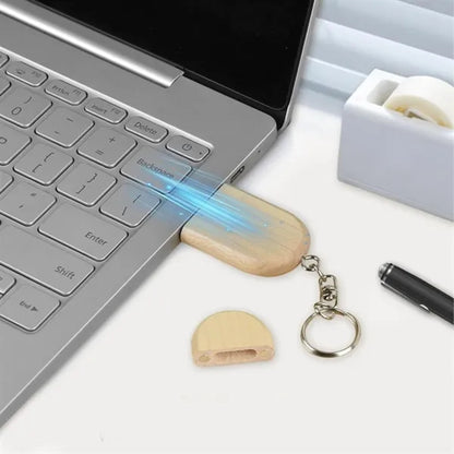 Eco-Friendly Bamboo USB Flash Drive with Custom Logo