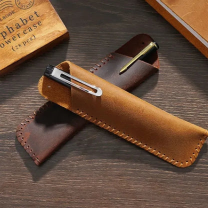 Genuine Leather Soft Lightweight Durable Minimalist Pen Case