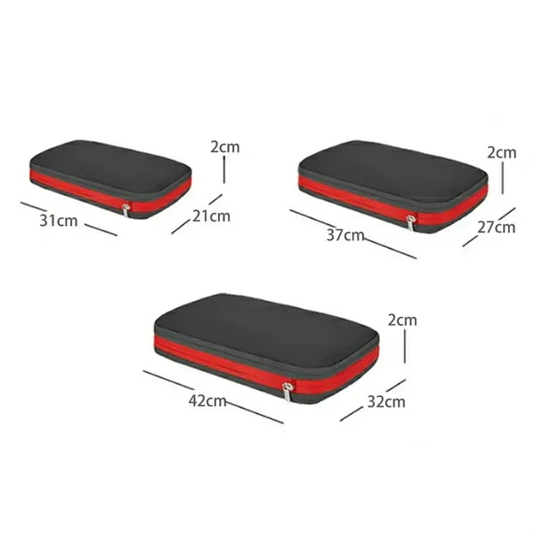 3-Piece Travel Packing Cubes Set with Zipper Closure