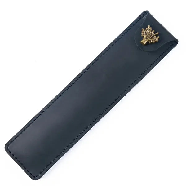 Genuine Leather Minimalist Slim Durable Single Flip Pen Case
