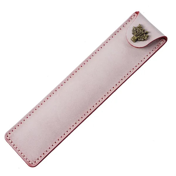 Genuine Leather Minimalist Slim Durable Single Flip Pen Case