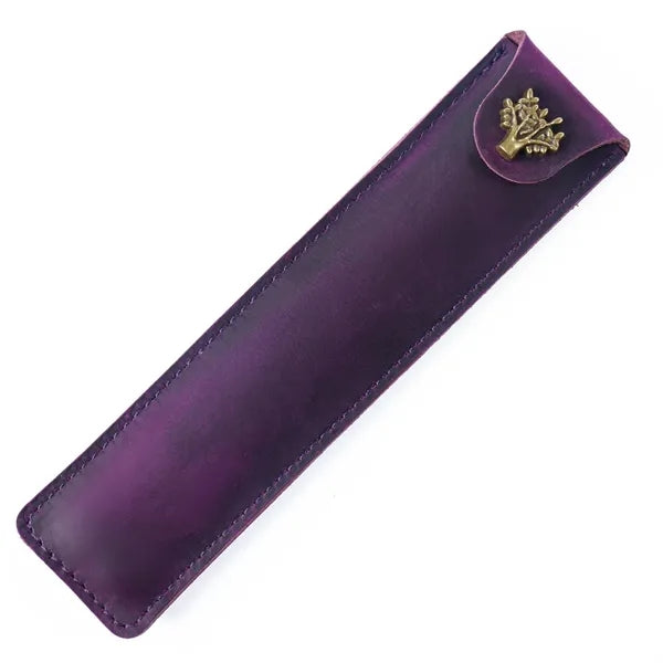 Genuine Leather Minimalist Slim Durable Single Flip Pen Case