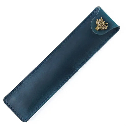 Genuine Leather Minimalist Slim Durable Single Flip Pen Case