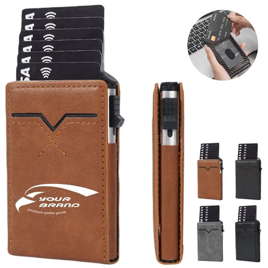 RFID Blocking Card Holder Wallet with Pop-Up Function