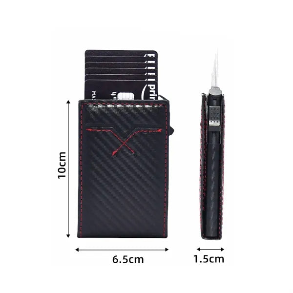 RFID Blocking Card Holder Wallet with Pop-Up Function