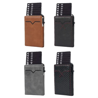 RFID Blocking Card Holder Wallet with Pop-Up Function