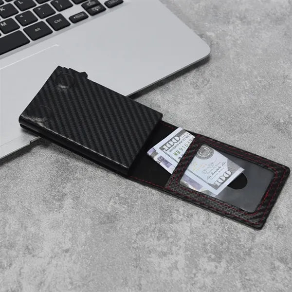 RFID Blocking Card Holder Wallet with Pop-Up Function