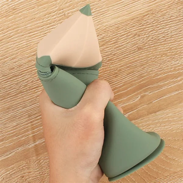Pencil Shape Silicone Suction Cup Portable Spacious Pen Bag
