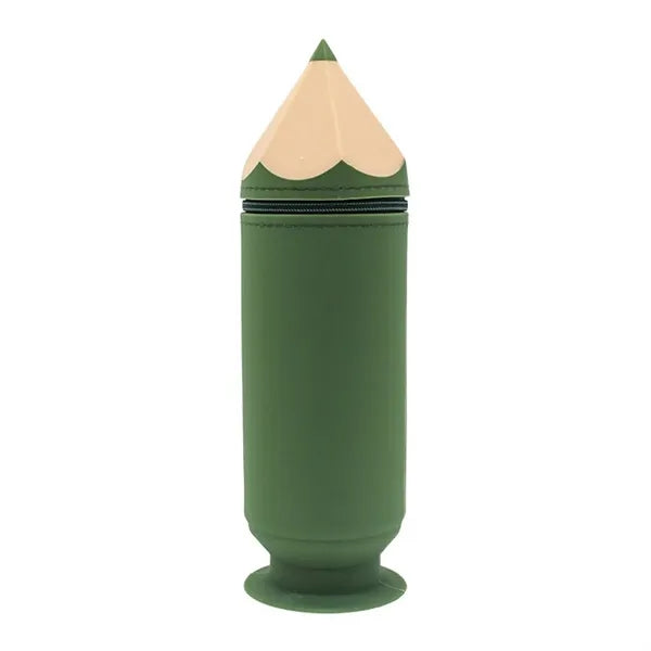 Pencil Shape Silicone Suction Cup Portable Spacious Pen Bag