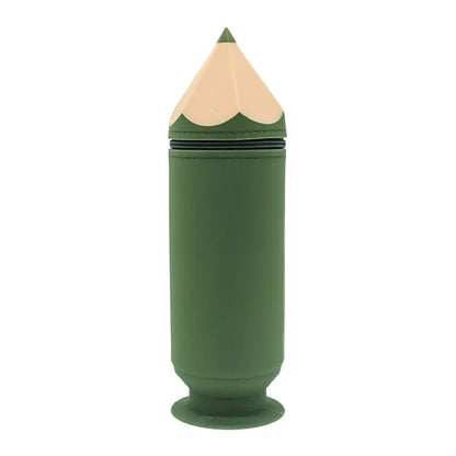 Pencil Shape Silicone Suction Cup Portable Spacious Pen Bag