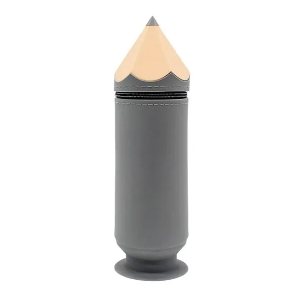 Pencil Shape Silicone Suction Cup Portable Spacious Pen Bag
