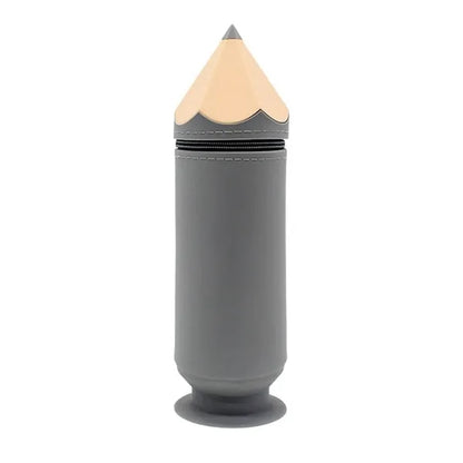 Pencil Shape Silicone Suction Cup Portable Spacious Pen Bag