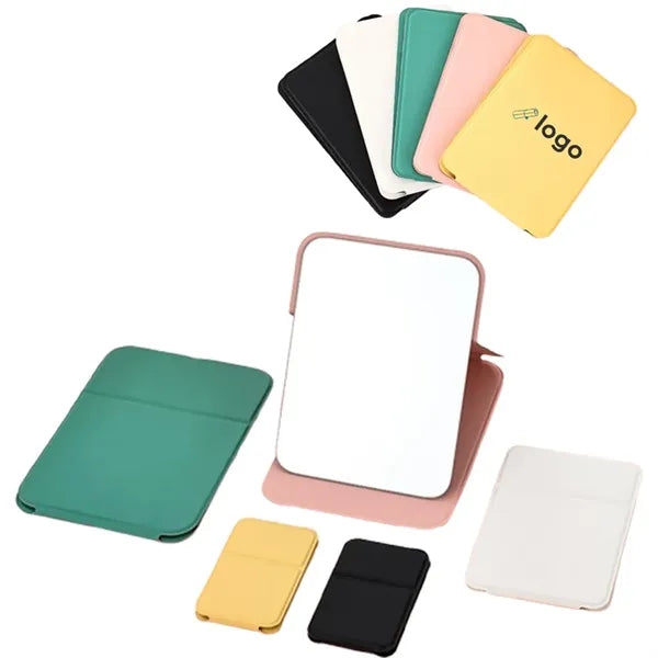 PU Cover Portable Adjustable Folding Makeup Mirror