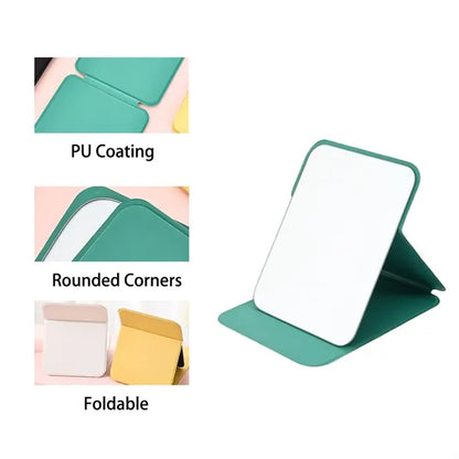 PU Cover Portable Adjustable Folding Makeup Mirror