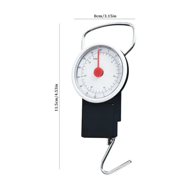 Portable Hanging Scale with Hook and Dial Display