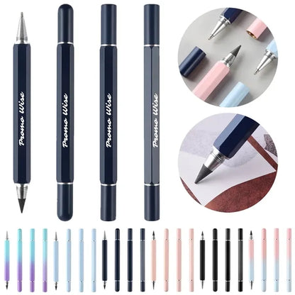Dual-Tip No-Sharpening Replaceable Tip Hexagonal Metal Pen