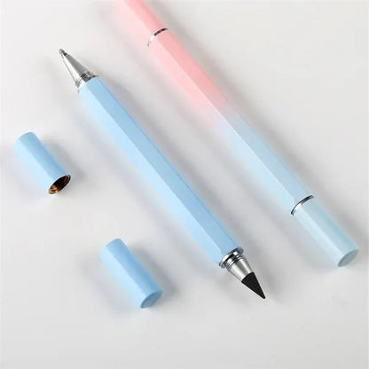 Dual-Tip No-Sharpening Replaceable Tip Hexagonal Metal Pen