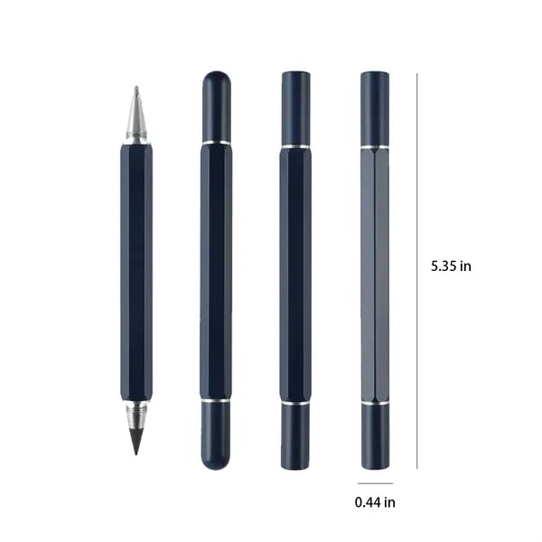 Dual-Tip No-Sharpening Replaceable Tip Hexagonal Metal Pen