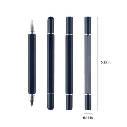 Dual-Tip No-Sharpening Replaceable Tip Hexagonal Metal Pen