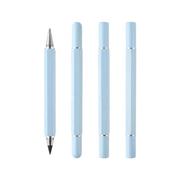 Dual-Tip No-Sharpening Replaceable Tip Hexagonal Metal Pen