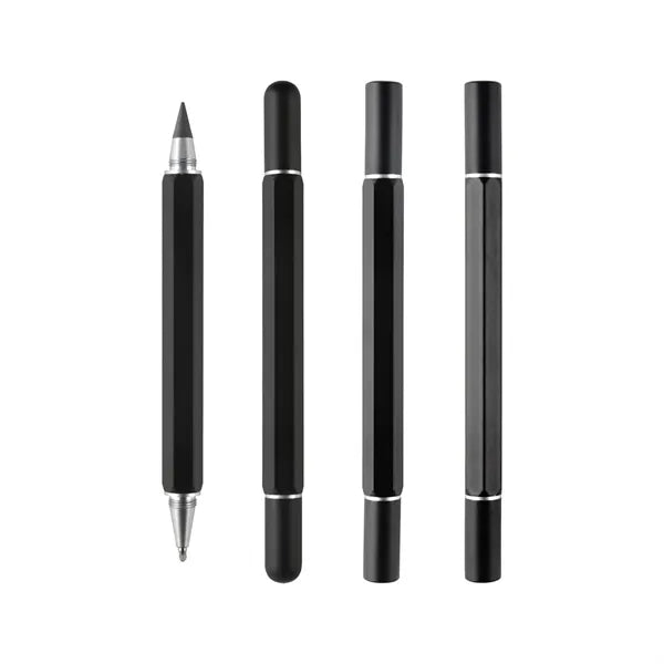 Dual-Tip No-Sharpening Replaceable Tip Hexagonal Metal Pen