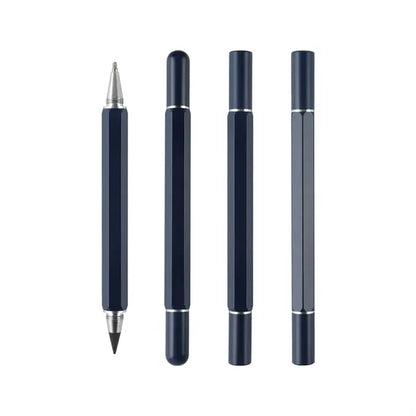 Dual-Tip No-Sharpening Replaceable Tip Hexagonal Metal Pen