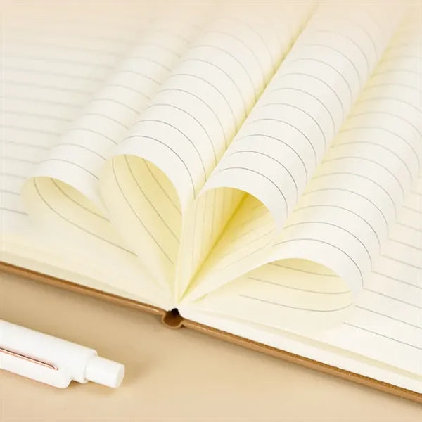A5 Tri-Fold Lay-Flat Pinewood Notebook with Magnetic Closure