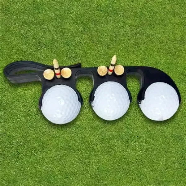 Golf Ball and Tee Holder Clip with Bag Hook