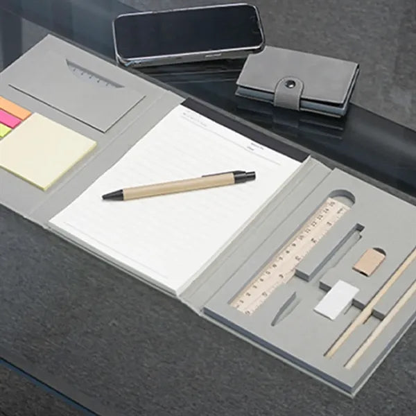 All-in-One Tri-Fold Notebook with Portable Stationery Kit