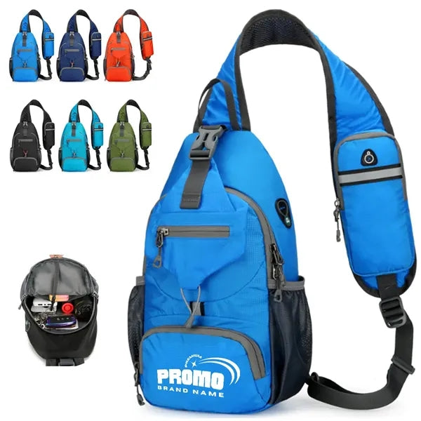 Crossbody Sling Backpack with USB Port and Multi Pockets