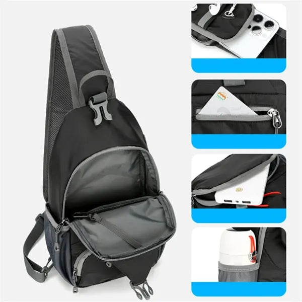 Crossbody Sling Backpack with USB Port and Multi Pockets