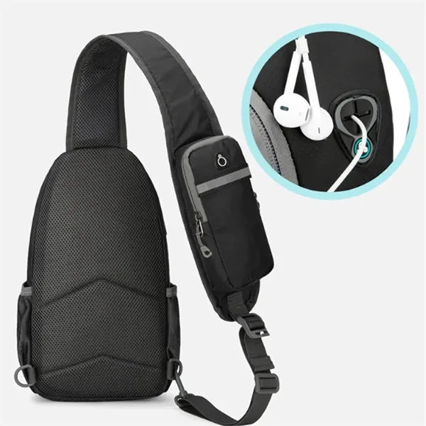 Crossbody Sling Backpack with USB Port and Multi Pockets