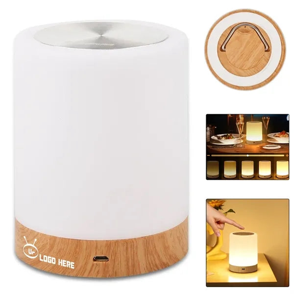 Touch Bedside Wood Grain Night Lamp