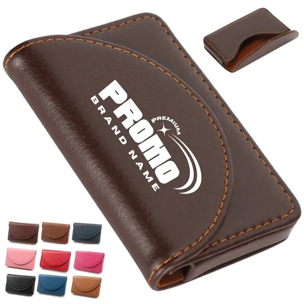 Leather Business Card Holder with Stitch Detail
