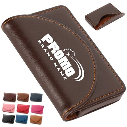 Leather Business Card Holder with Stitch Detail