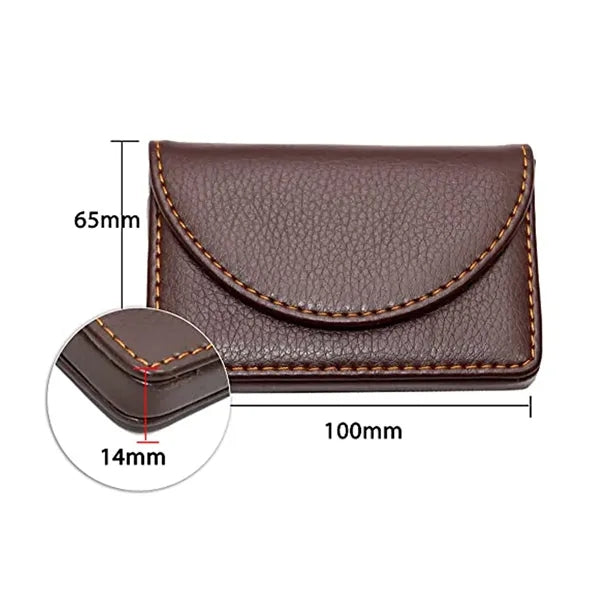 Leather Business Card Holder with Stitch Detail