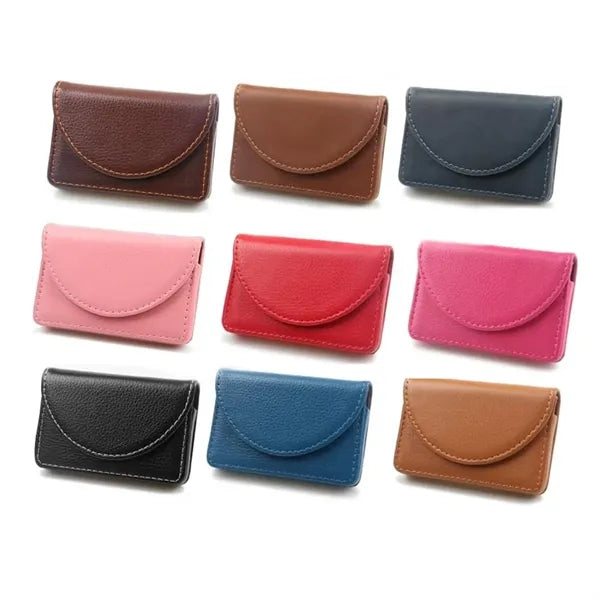 Leather Business Card Holder with Stitch Detail