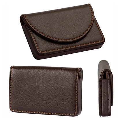 Leather Business Card Holder with Stitch Detail