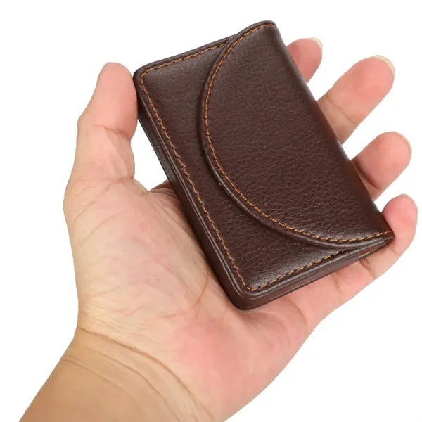 Leather Business Card Holder with Stitch Detail