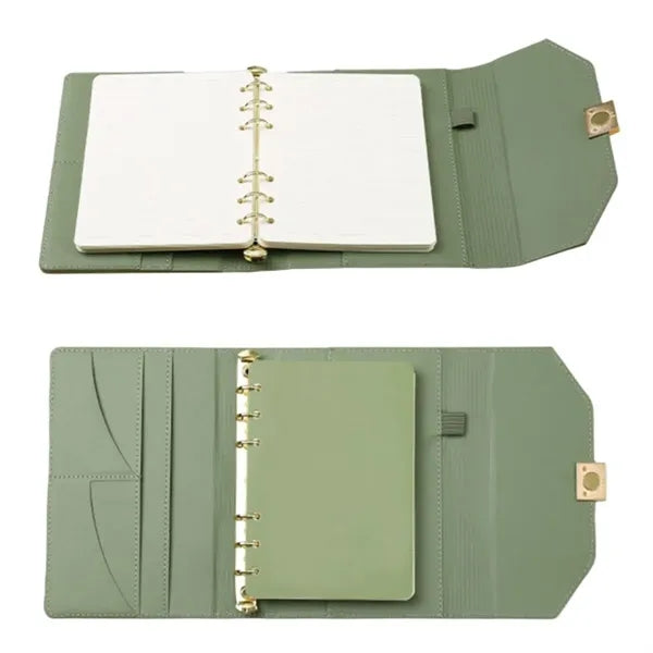 Magnetic Closure PU Leather Notebook with Storage Function