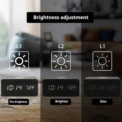Bedroom office home alarm clock with wireless charging pad