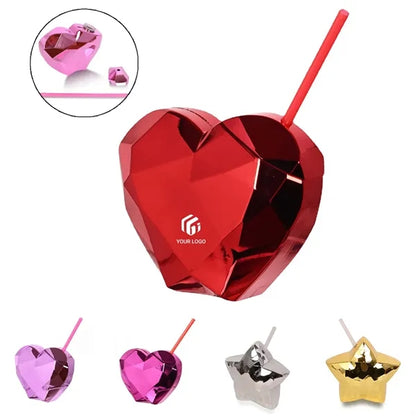 Wedding pool party favors heart shaped straw drinking cup