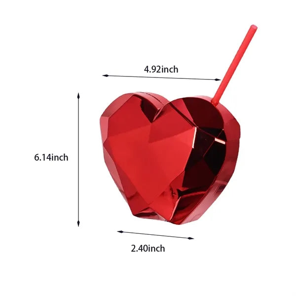 Wedding pool party favors heart shaped straw drinking cup