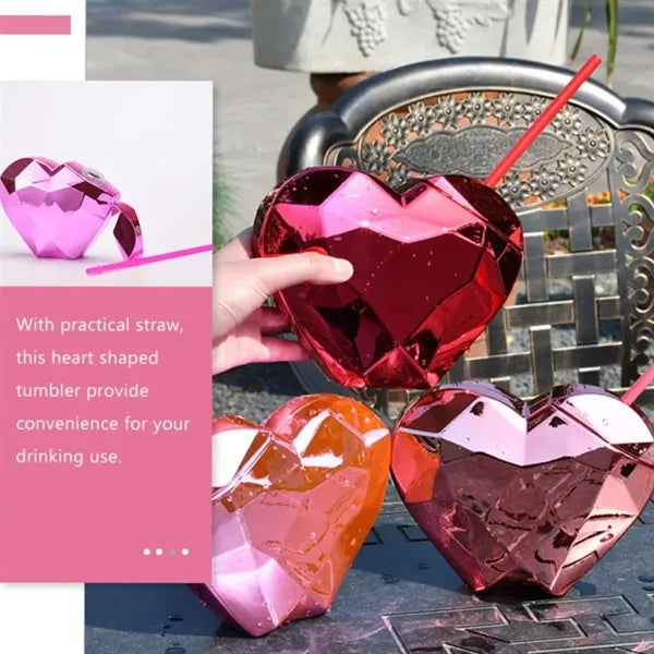 Wedding pool party favors heart shaped straw drinking cup