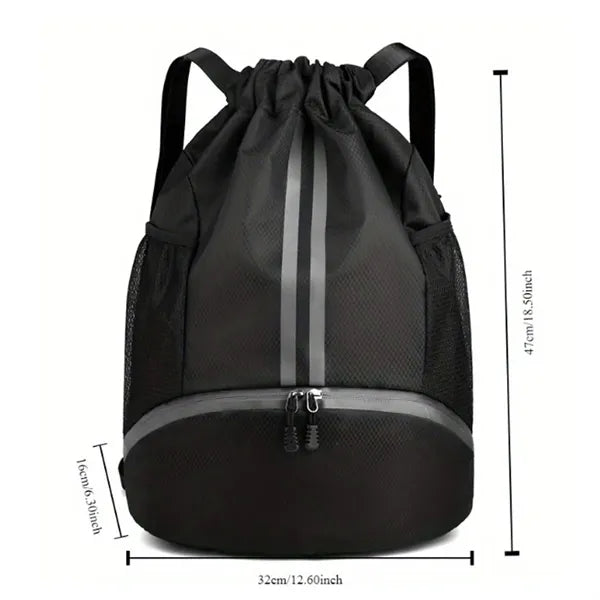 Drawstring Sports Backpack with Shoe Compartment