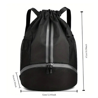 Drawstring Sports Backpack with Shoe Compartment