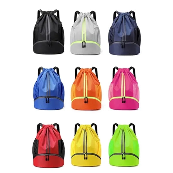 Drawstring Sports Backpack with Shoe Compartment