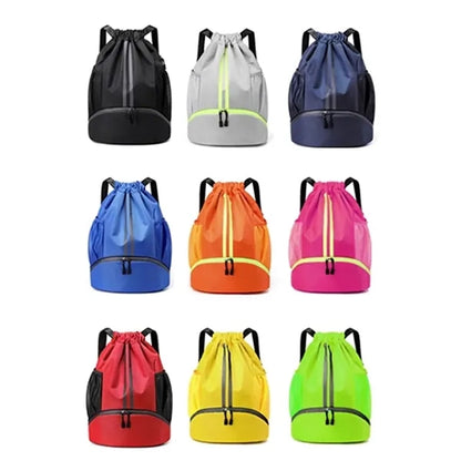 Drawstring Sports Backpack with Shoe Compartment