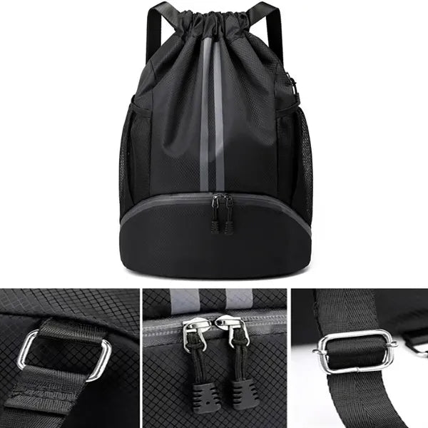 Drawstring Sports Backpack with Shoe Compartment