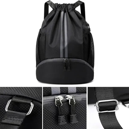 Drawstring Sports Backpack with Shoe Compartment